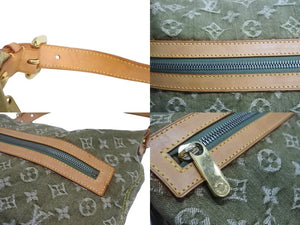 LOUIS VUITTON ルイヴィトン バギーPM ショルダーバッグ M95213 モノグラムデニム カーキ ゴールド 美品 中古 4b002372