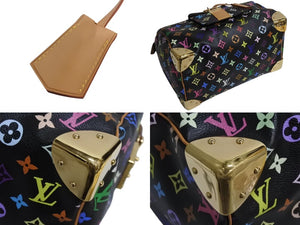 極美品 LOUIS VUITTON ルイヴィトン スピーディ30 村上隆 ハンドバッグ M92642 モノグラム マルチカラー ブラック 中古 4b002375
