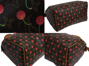 極美品 LOUIS VUITTON ルイヴィトン スピーディ25 ハンドバッグ M95009 モノグラム チェリー レザー 村上隆 中古 4b002376