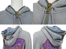 Load image into Gallery viewer, TRUNKSHOW トランクショー ジップアップパーカー 500着限定 刺繍 ブルー パープル イエロー コットン フリーサイズ 美品 中古 4b002381