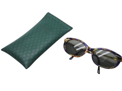 極美品 GUCCI グッチ サングラス キャッツアイシェイプ GG2127/S プラスチック ブラウン ブルー ゴールド 中古 4b002390