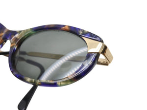 極美品 GUCCI グッチ サングラス キャッツアイシェイプ GG2127/S プラスチック ブラウン ブルー ゴールド 中古 4b002390