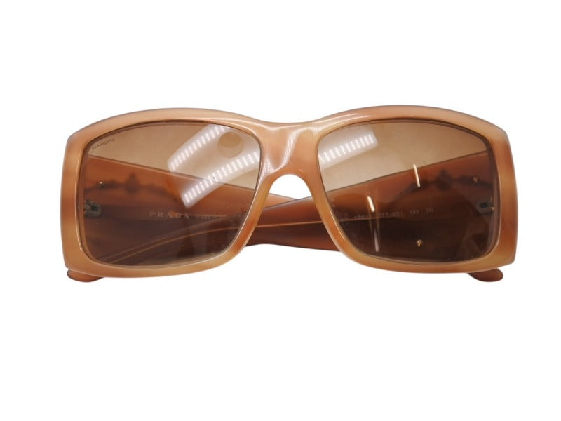 PRADA プラダ サングラス アイウェア ブランドロゴ SPR01 プラスチック メタル ブラウン サイズ 59◻︎15 135 美品 中古 4b002391 