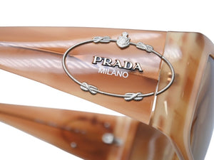 PRADA プラダ サングラス アイウェア ブランドロゴ SPR01 プラスチック メタル ブラウン サイズ 59◻︎15 135 美品 中古 4b002391 