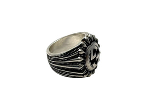 GUCCI グッチ インターロッキングG スターリング 指輪 イタリア製シルバー925 21.5g サイズ13号 美品 中古 4b002393 