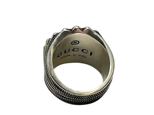 GUCCI グッチ インターロッキングG スターリング 指輪 イタリア製シルバー925 21.5g サイズ13号 美品 中古 4b002393 