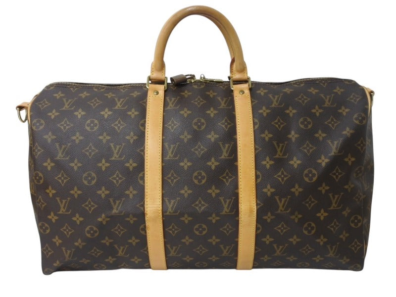 LOUIS VUITTON ルイヴィトン モノグラム キーポルバンドリエール50 ブラウン M41416 ボストンバッグ 旅行バッグ ロゴ ゴールド金具 美品 中古 4b002403