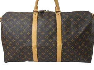 LOUIS VUITTON ルイヴィトン モノグラム キーポルバンドリエール50 ブラウン M41416 ボストンバッグ 旅行バッグ ロゴ ゴールド金具 美品 中古 4b002403