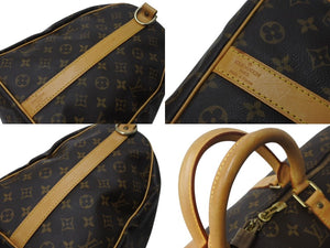 LOUIS VUITTON ルイヴィトン モノグラム キーポルバンドリエール50 ブラウン M41416 ボストンバッグ 旅行バッグ ロゴ ゴールド金具 美品 中古 4b002403