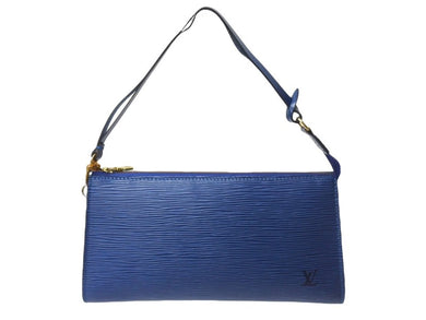 極美品 LOUIS VUITTON ルイヴィトン ポシェット アクセソワール ワンショルダーバッグ M52945 エピ レザー ブルー 中古 4b002406