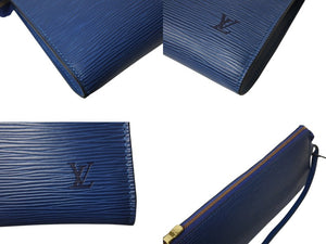 極美品 LOUIS VUITTON ルイヴィトン ポシェット アクセソワール ワンショルダーバッグ M52945 エピ レザー ブルー 中古 4b002406