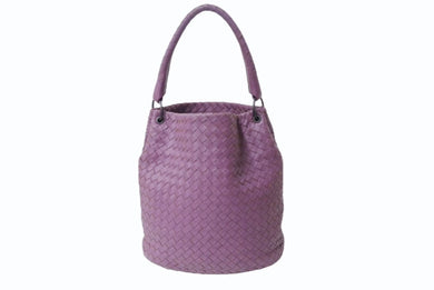 BOTTEGAVENETA ボッテガヴェネタ ハンドバッグ パープル 紫 B00974951B レザー ガンメタ金具 美品 中古 4b002410