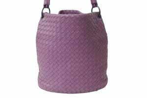 BOTTEGAVENETA ボッテガヴェネタ ハンドバッグ パープル 紫 B00974951B レザー ガンメタ金具 美品 中古 4b002410