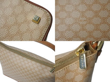 Load image into Gallery viewer, CELINE セリーヌ ハンドバッグ マカダム ロゴ ヴィンテージ ベージュ ロゴ PVC レザー 鞄 ゴールド金具 美品 中古 4b002412