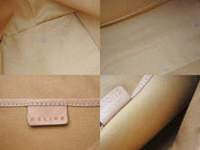 Load image into Gallery viewer, CELINE セリーヌ ハンドバッグ マカダム ロゴ ヴィンテージ ベージュ ロゴ PVC レザー 鞄 ゴールド金具 美品 中古 4b002412