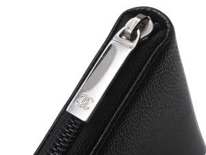 CHANEL シャネル ココマーク ラウンドファスナー 長財布 財布 A50071 18番台 キャビアスキン ブラック 良品 中古 4b002416