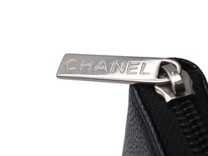 CHANEL シャネル ココマーク ラウンドファスナー 長財布 財布 A50071 18番台 キャビアスキン ブラック 良品 中古 4b002416