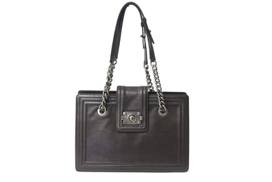CHANEL シャネル ボーイシャネル チェーンワンショルダーバッグ 15番台 ココマーク カーフレザー ブラウン 美品 中古 4b002418