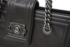 CHANEL シャネル ボーイシャネル チェーンワンショルダーバッグ 15番台 ココマーク カーフレザー ブラウン 美品 中古 4b002418