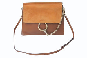 Chloe クロエ FAYE フェイ ショルダーバッグ 03175665 レザー スウェード ブラウン ゴールド金具 美品 中古 4b002420