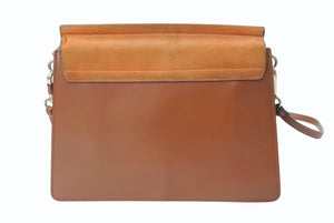 Chloe クロエ FAYE フェイ ショルダーバッグ 03175665 レザー スウェード ブラウン ゴールド金具 美品 中古 4b002420