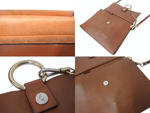 Chloe クロエ FAYE フェイ ショルダーバッグ 03175665 レザー スウェード ブラウン ゴールド金具 美品 中古 4b002420