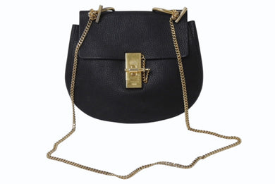 Chloe クロエ DREW ドリュー チェーンショルダーバッグ 02165665 レザー ブラック ゴールド金具 美品 中古 4b002422