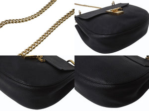 Chloe クロエ DREW ドリュー チェーンショルダーバッグ 02165665 レザー ブラック ゴールド金具 美品 中古 4b002422