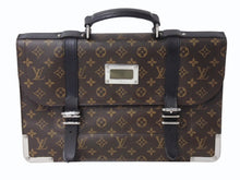 Load image into Gallery viewer, LOUIS VUITTON ルイヴィトン ラリー ビジネスバッグ ブリーフケース M92292 モノグラム マカサー ブラウン シルバー金具 美品 中古 4b002423
