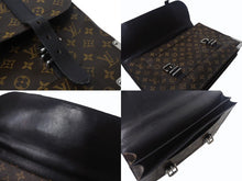 Load image into Gallery viewer, LOUIS VUITTON ルイヴィトン ラリー ビジネスバッグ ブリーフケース M92292 モノグラム マカサー ブラウン シルバー金具 美品 中古 4b002423