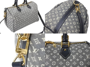 LOUIS VUITTON ルイヴィトン スピーディ バンドリエール30 2WAYバッグ M56703 モノグラム イディール ネイビー 美品 中古 4b002424