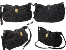 Load image into Gallery viewer, LOUIS VUITTON ルイヴィトン ショルダーバッグ スライトリー モノグラム デニム M95835 ブラック ゴールド金具 美品 中古 4b002425