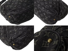 Load image into Gallery viewer, LOUIS VUITTON ルイヴィトン ショルダーバッグ スライトリー モノグラム デニム M95835 ブラック ゴールド金具 美品 中古 4b002425