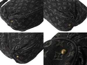 LOUIS VUITTON ルイヴィトン ショルダーバッグ スライトリー モノグラム デニム M95835 ブラック ゴールド金具 美品 中古 4b002425