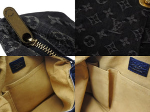 LOUIS VUITTON ルイヴィトン ショルダーバッグ スライトリー モノグラム デニム M95835 ブラック ゴールド金具 美品 中古 4b002425