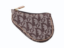 Load image into Gallery viewer, CHRISTIAN DIOR クリスチャンディオール コインケース トロッター柄 サドル キャンバス レザー ブラウン ゴールド金具 美品 中古 4b002430