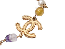 Load image into Gallery viewer, CHANEL シャネル ネックレス 重量約63.5g B11A刻印 ココマーク カラーストーン メタル GP ゴールド マルチカラー 美品 中古 4b002437