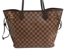 Load image into Gallery viewer, 極美品 LOUIS VUITTON ルイヴィトン ダミエ ネヴァーフルMM トートバッグ N51105 PVC レザー ブラウン ゴールド金具 中古 4b002443
