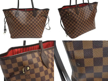Load image into Gallery viewer, 極美品 LOUIS VUITTON ルイヴィトン ダミエ ネヴァーフルMM トートバッグ N51105 PVC レザー ブラウン ゴールド金具 中古 4b002443