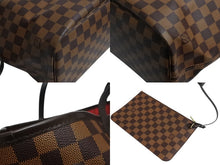 Load image into Gallery viewer, 極美品 LOUIS VUITTON ルイヴィトン ダミエ ネヴァーフルMM トートバッグ N51105 PVC レザー ブラウン ゴールド金具 中古 4b002443
