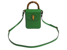 Load image into Gallery viewer, 新品未使用 GUCCI グッチ 3WAYショルダーバッグ バックパック ハンドバッグ 702106 バンブー グリーン ゴールド金具 中古 4b002444