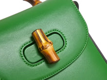 Load image into Gallery viewer, 新品未使用 GUCCI グッチ 3WAYショルダーバッグ バックパック ハンドバッグ 702106 バンブー グリーン ゴールド金具 中古 4b002444