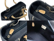 Load image into Gallery viewer, Christian Dior クリスチャンディオール ハンドバッグ MA-1011 デニム インディゴブルー プレート チャーム付き シルバー金具 美品 中古 4b002445