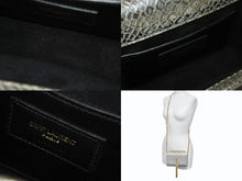 Load image into Gallery viewer, SAINT LAURENT サンローラン ケイト タッセル スモール ショルダーバッグ パイソン柄 シルバー ゴールド金具 美品 中古 4b002447