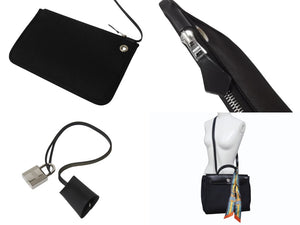 極美品 HERMES エルメス エールバッグジップPM ショルダーバッグ ハンドバッグ トワルオフィシエ ブラック 中古 4b002451