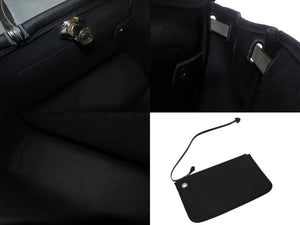 極美品 HERMES エルメス エールバッグジップPM ショルダーバッグ ハンドバッグ トワルオフィシエ ブラック 中古 4b002451