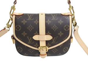 新品未使用 LOUIS VUITTON ルイヴィトン ソミュール BB ショルダーバッグ M46740 モノグラム PVC レザー ゴールド金具 中古 4b002452