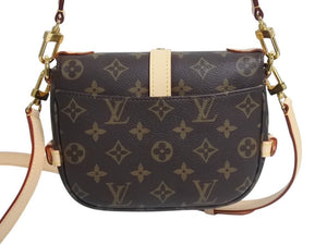 新品未使用 LOUIS VUITTON ルイヴィトン ソミュール BB ショルダーバッグ M46740 モノグラム PVC レザー ゴールド金具 中古 4b002452