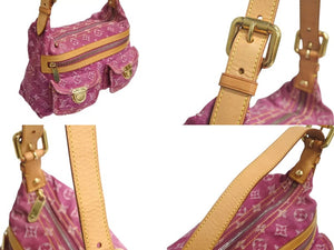 LOUIS VUITTON ルイヴィトン バギーPM ワンショルダーバッグ M95212 モノグラム デニム レザー ピンク 美品 中古 4b002457