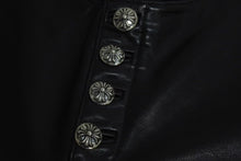 Load image into Gallery viewer, 極美品 CHROME HEARTS クロムハーツ BSフレア レザーパンツ クロスボール サイズ25R レザー シルバー925 中古 4b002464